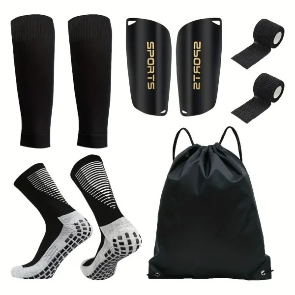 5pcs Soccer Gear Set: Slip-On Socks, Knee Pads & Comfortable Leg Sleeves - Ideal for Outdoor Sports, Basketball & Yoga - Image 4