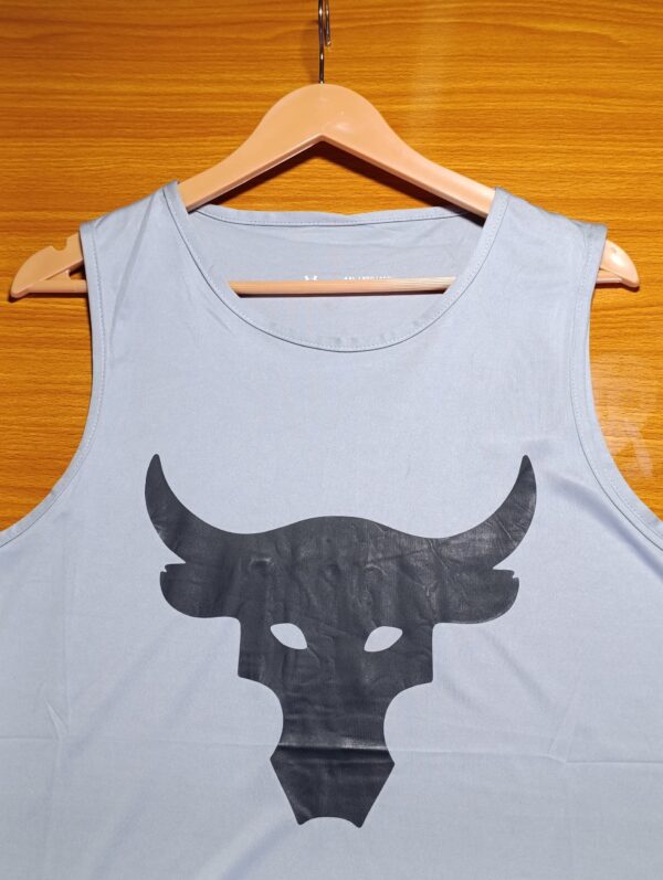 Men's Bull Graphic Sleeveless Tank Top - Light Blue - Image 3