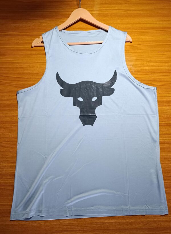 Men's Bull Graphic Sleeveless Tank Top - Light Blue