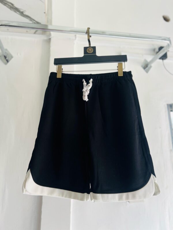 Men's Black Athletic Shorts with White Trim - Lightweight, Elastic Waist, Casual & Sporty Fit